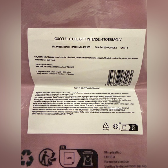 Gucci Beauty Pink Canvas Tote Bag Gift Promo NEW - Picture 3 of 3